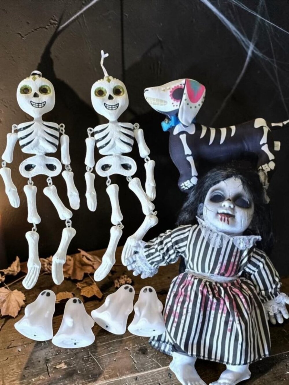 Halloween Decor Skeleton Zombie Doll  Skeleton Dog Ghosts